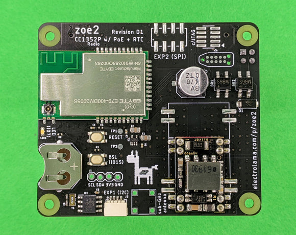 zoe2 - Dual-band Radio (CC1352P1) + RTC + PoE for Raspberry Pi